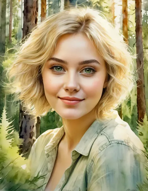 3D watercolor, Gentle tones, Dynamic photo, pencil sketch, mascara, remask,style Jean Baptiste Monge, girl sweet beauty blond thick fluffy hair bob against the backdrop of a pine forest, summer, Sun, joycinematic, сухоцветы
watercolor painting
realistic, g...