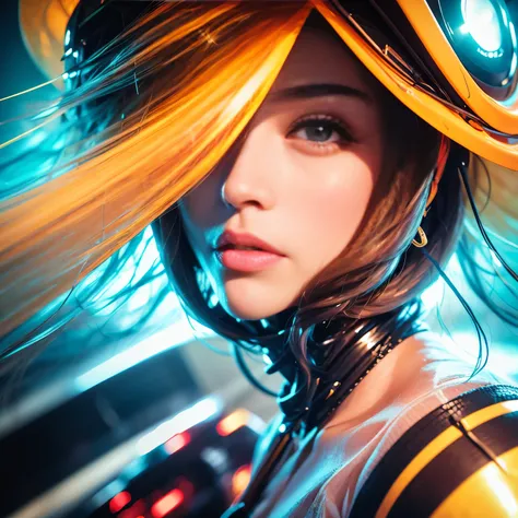 (highest quality、4k、8k、High Resolution、masterpiece: 1.2)、Super detailed、(Real、Photorealistic、Photorealistic: 1.37)、photograph、(Close-up of face from the front and side:1.7)、((A young and extremely beautiful woman))、The woman is wearing protective gear、(Rid...