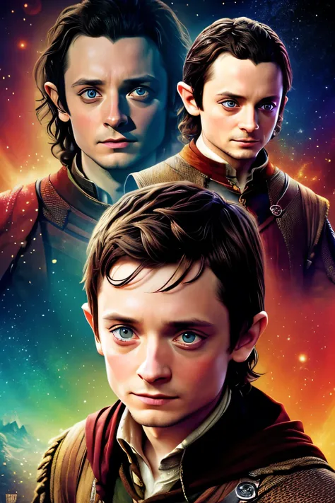 actor elijah wood from the lord of the rings, detailed representation of the face, detailed background, random pose, high resolu...