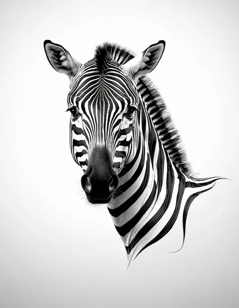 Minimalist linear monochrome logo with zebra silhouette on white background in the style of Sagi Haviv without photo-realistic details.