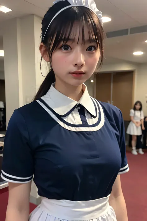 (8k, RAW Photos,highest quality, High resolution:1.1), (Ultra-realistic:1.4),(Realistic, Realistic:1.3),The Beauty of Japan、Rhythmic gymnastics club、Rhythmic Gymnastics Uniform、((Upper Body:1.3)),Maid Cafe、((Maid:1.3))