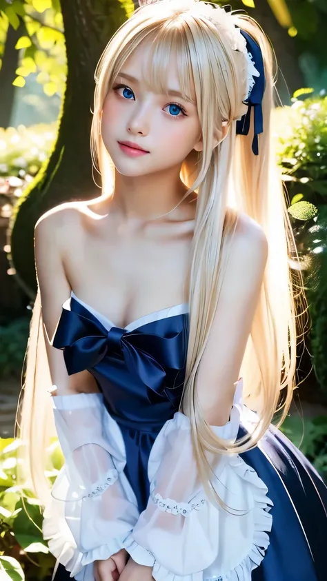 super long super long straight platinum blonde silky hair、masterpiece、highest quality、high resolution、highly detailed photos、pro...