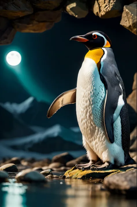 penguin, adam elsheimer turquoise, masterpiece, highly intricate, extremely detailed, artstation concept art