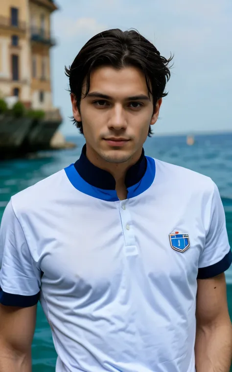 ragazzo moro occhi azzurri 