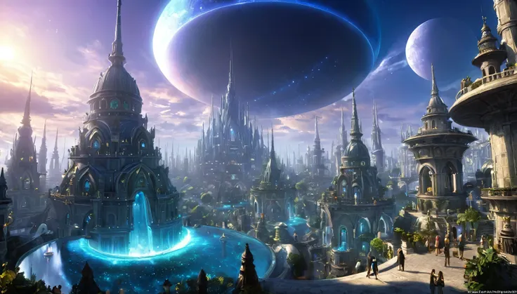 Utopian worlds: fantasy city inside the dome, flip 360 degrees, harmonious coexistence of people and fantastic creatures, the creatures are very detailed, approaching perfection, mythical creature, breath taking beautiful, Pure perfection, The Divine Prese...