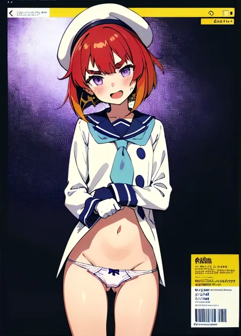 masterpiece, highest quality,
One Girl, alone,
Bent over, close, smile, Open your mouth,Blushing Etorofu (Fleet Collection), short hair, Redhead, Bobcut, Twin Blade, Thick eyebrows, Purple eyes, Side goodid, Twin Blade, , flat_chest, ,((Browsing Caution))
...