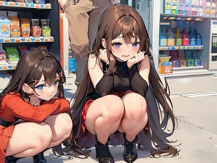 Please make the background a vending machine corner、