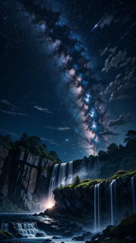 The waterfall drops three thousand feet，I suspect it is the Milky Way falling from the sky