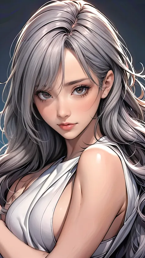 (detailed face, fine eyes, 8k wallpaper, Super detailed, beautifully、aesthetically pleasing, 16K, 8K, UHD, soft lighting, visual key, High resolution, highest quality, masterpiece, digital illustration, Only a perfectly detailed face),(in the city, backgro...