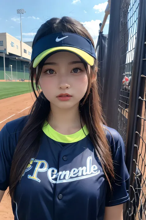 ((Upper Body))、Softball Team - durable softball outfits with visors.