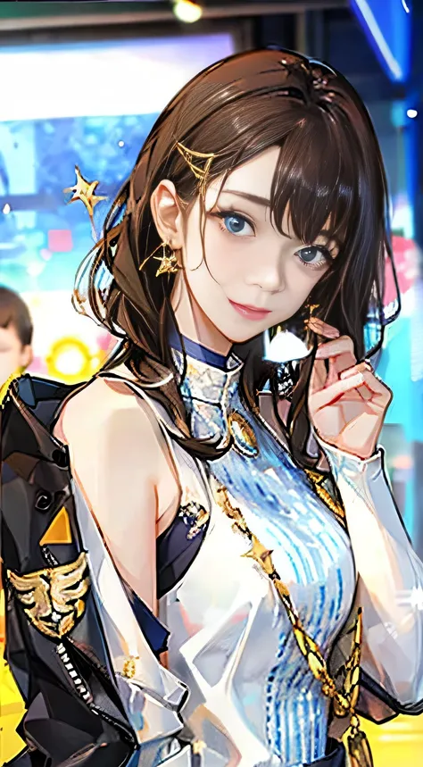 highest quality, masterpiece, One woman、 whole body, Very delicate and beautiful woman, 8K Wallpaper, Beautiful fine details, Beautiful sparkle, Cinematic lighting、27 years old、Idol、sexy、Colorful costumes、Red Line、Tall beauty、Sadistic