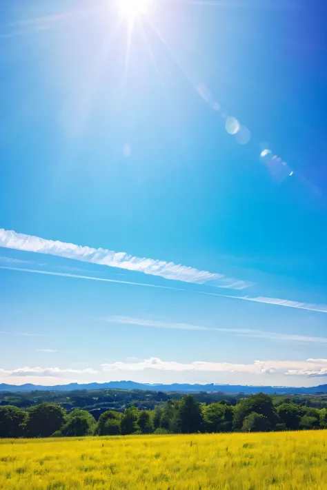 best quality,landscape,sun,Sun&#39;s light,Blue sky,good weather