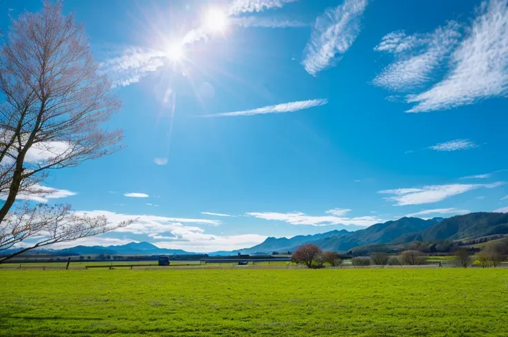 best quality,landscape,sun,Sun&#39;s light,Blue sky,good weather