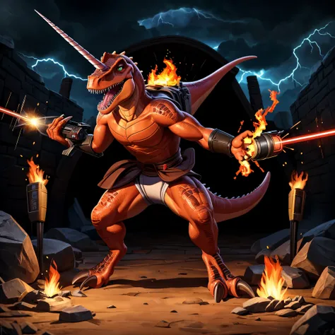 (((dinosaur character, full body, cinematic setting, lizard male))) 

Here I come, drop your jaws to the floor
Im riding on my (((mighty laser-shooting dinosaur))) 
Here we come, can you hear him roar?

Prepare for epic fight and his (((laser missiles)))
T...