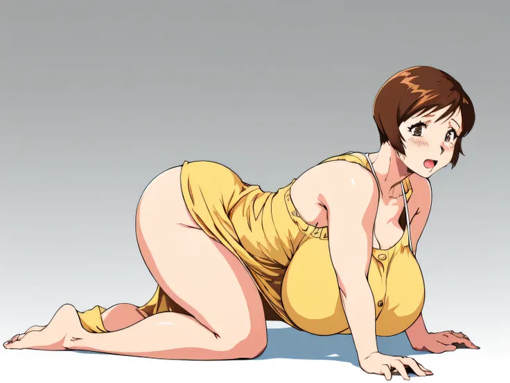 masterpiece, highest quality, High resolution, One girl, alone, alone, porn image, short hair, etsukoto, Fine grain, Fine grain, (((Thick thighs, Plump thighs, Voluptuous thighs, Enough thighs))), Big and ample breasts, Cleavage, Huge long breasts, Naughty...