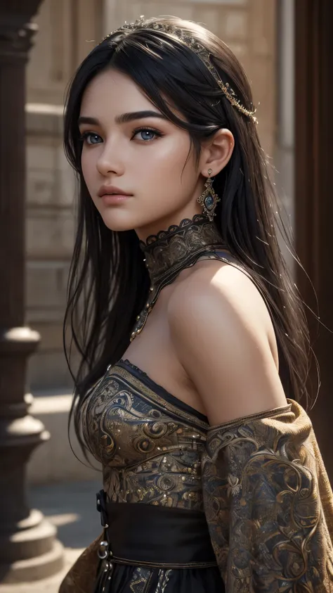 ((best quality)), ((ultra res)), ((photorealistic:1.4)), (intricate details), 17 years old, black hair, perfect face, make up :1.5, light on face, face detail.