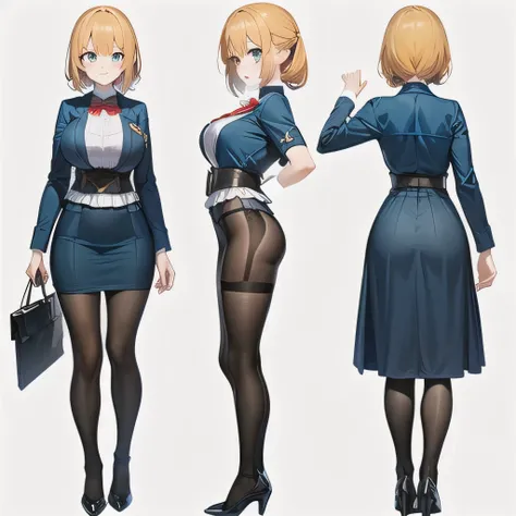 Original character sheet, Pose reference,In one pose. 8k,high quality, High resolution, 4K, hd,(Well designed face), Great face, (Very detailed), Beautiful Eyes, All images must be full body, A total of 3 images are required, Front view, Use manga style, A...