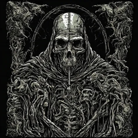 metal_tee,  dr plague., vector digital illustration, (black background:1.5)