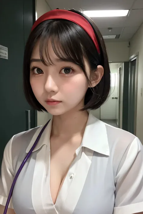 (1 Girl)、(Beautiful Japanese、18years old,round face、Refreshing、clear、seems kind、stylish、Pitiful、cute like an angel、cute、black eyes、,actress,Almond-shaped eyes,Translucent white skin、Beautiful skin), Good style , (Beautiful big breasts:1.2),(soft breasts),(...