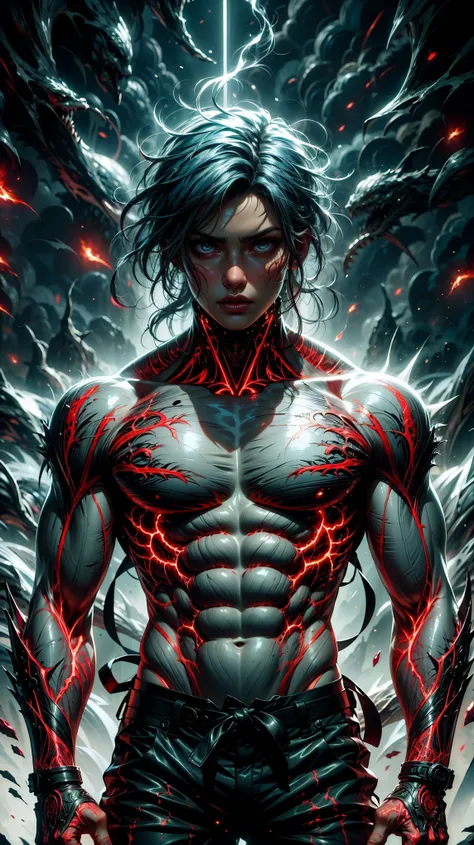 (Aesthetic, Hi-Res: 1.2), Get ready for a visual feast with Vegito 20 years old, solo, brilliant blue hair and tattoos, a creature with a handsome face and piercing golden eyes. In his transformed state, he radiates extreme instinct and power, creating an ...