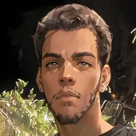 badass main character, cyberpunk anime main character, mature anime mc, adult anime character, stubble beard, protagonist seinen, dark brown eyes, black guy anime, black protagonist, black man