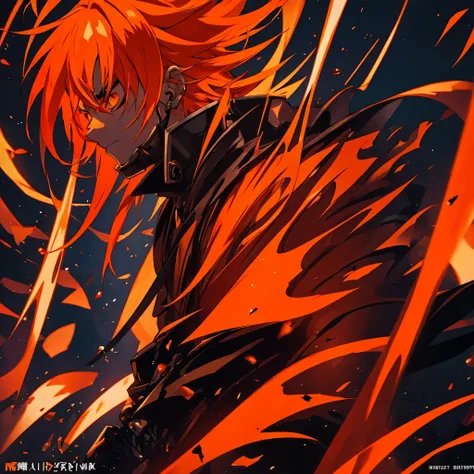 angry epic anime grime villian with orange hair genre phonk album cover
