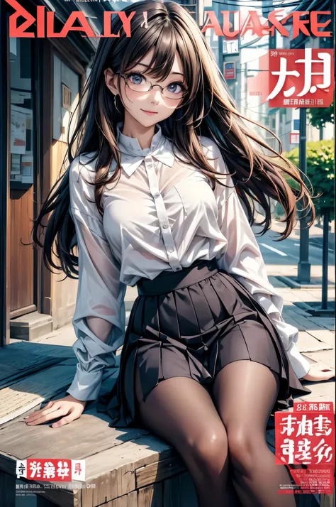 ((best quality)), ((masterpiece)), (detailed), (High contrast natural side daylight, Dynamic lighting, movie lighting), Anime style, Cute Japanese girl, looking at the audience, Smooth and fair skin, Exaggerated super long hair, Black straight hair wavy he...