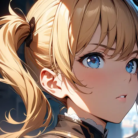 (masterpiece),(best quality),(ultra-detailed),(best illustration),(best shadow),(absurdres),(detailed background),(very aesthetic), very close-up, portrait, 1girl, twintails, blonde hair, 