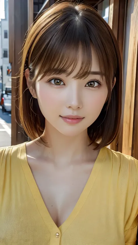 (Representative works:1.3)、(8k、Realistic、RAW Photos、Best image quality:1.4)、(30 year old mature woman)、Small face、Beautiful Face、(Realistic Face)、No makeup、Natural Makeup、light makeup、 (Dark brown hair)、Beautiful hairstyle、Realistic eyes、Beautiful details、...