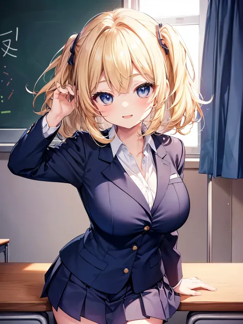 masterpiece,highest quality,(Super detailed),Perfect lighting, Extremely detailed CG,Very detailed,(Very detailedな目,Very cute face,Very detailedな顔:1.3),Beautiful Anime Girls,(Solo Girl),(Super huge boobs:1.2),(Sensual,glamorous:1.4),(blonde,Medium Hair,Twi...