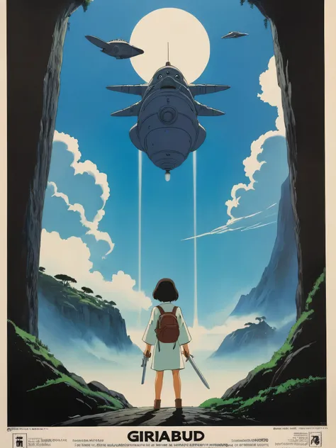 epic scifi movie poster, ghibli, giraud