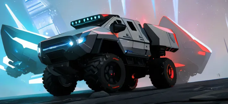 Futuristic Galaxy space truck