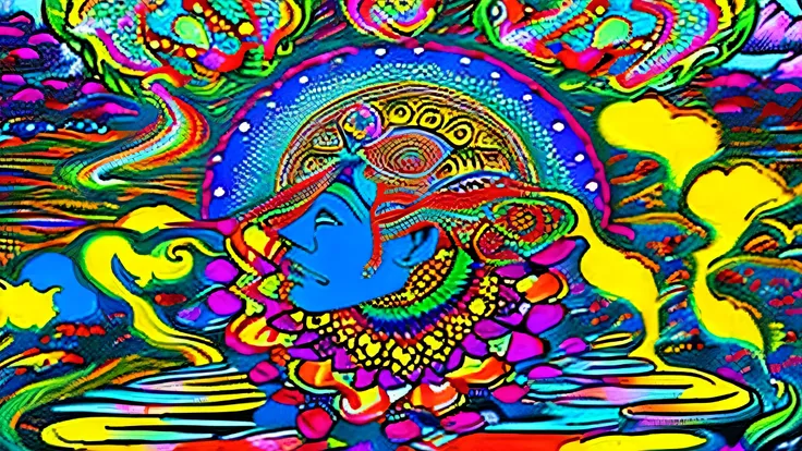 Psychedelic LSD Hallucination Monk