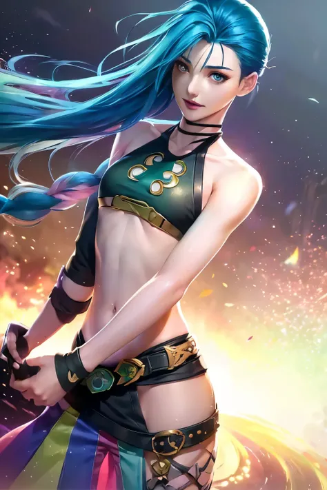 Heal the World for the Third Time Jinx Wallpaper Hi-Five (illustration: 1.1, best quality, masterpiece: 1.1, extremely detailed CG Unity 8k wallpaper: 1.1, colorful: 0.9, panoramic shot: 1.4, solo: 1.2, ink splashes, color splashes, (watercolor), clear sha...