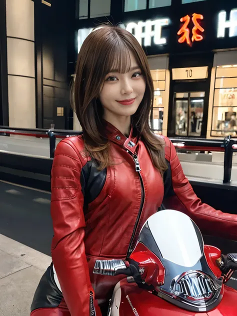 (Realistic:1.5), 8k, Ultra-high-definition beauty, 1 female, Intricate body details, (short: 1.3), (highest quality: 1.0), (Super sharpness: 1.0), (Thin Hair:1.4),（Beautiful and delicate depiction of eyes）,((((Riding a motorcycle)))),Unreal Engine:1.4,phot...