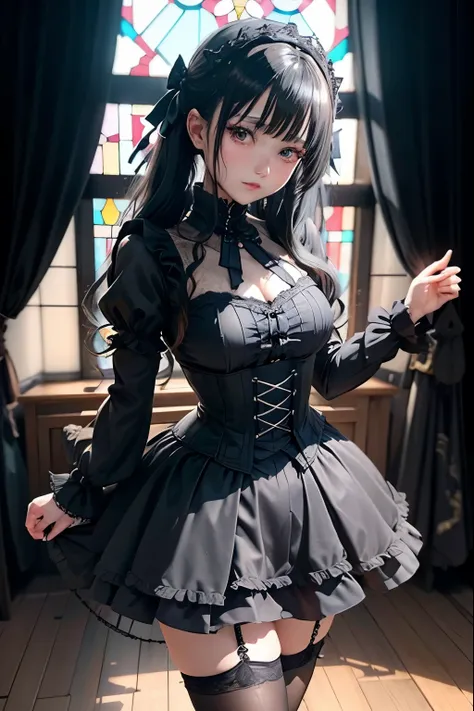 ハードDark Gothicメイク、Deep Night Sky、Horror、Black dark eyeshadow、cry、sad、Good skin radiance、Dark Gothicメイク、Dark smile、palace、The beauty of fragrance、24-years-old、Expressions of intense sexual pleasure、Embarrassed look、Dark Gothic、Obscene language、highest quali...