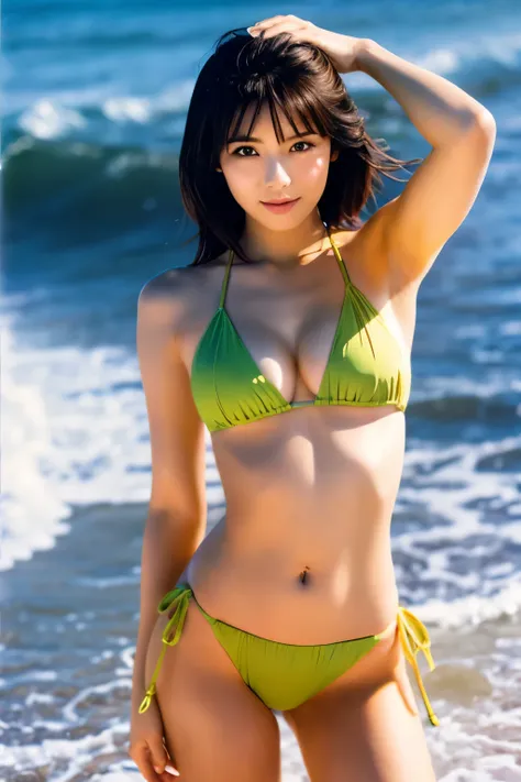 Hip bikini image of a beautiful woman resembling the gravure idol Ikumi Hisamatsu.