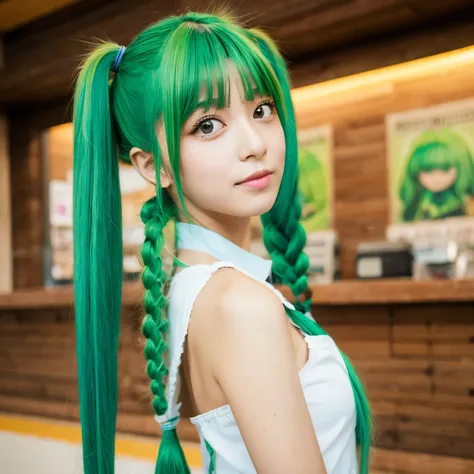 Future Green Hair Twintails Girl 