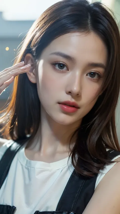 ((((highest quality))))、(((Ultra-precision CG16K wallpaper)))、(((masterpiece)))、(((Very detailed)))、(((Extreme detail)))、1people々'woman、成熟したwoman、24歳のwoman、((The Face of Japan))、((Very beautiful face))、((Mai Shiraishi:1.5))、((Straight semi-long hair、Bl...