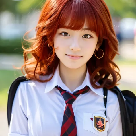 Handsome red-haired high school student 