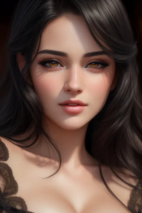 (best quality,4k,8k,highres,masterpiece:1.2),ultra-detailed,(realistic,photorealistic,photo-realistic:1.37),portraits,black hair,sexy woman, seductive eyes,intense gaze, parted mouth,deep blush,flustered,beautiful face,amazing makeup,off shoulder t shirt