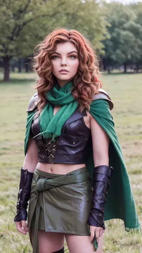 camren bicondova, cosplay,grass, sky, field, league of legends, 1girl, elf, druid, animal ears, bandage legs, long legs, bandage...