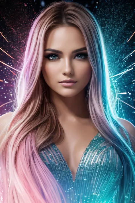 Makeup artists do makeup for celebritieasterpiece:1.2), Best Quality, Masterpiece, hight resolution, Original, extremely detailed wallpaper, perfect  lighting,(extremely detailed CGI:1.2), Geourgeous woman, Splashart, League of Legends SplashArt, Art, Brus...