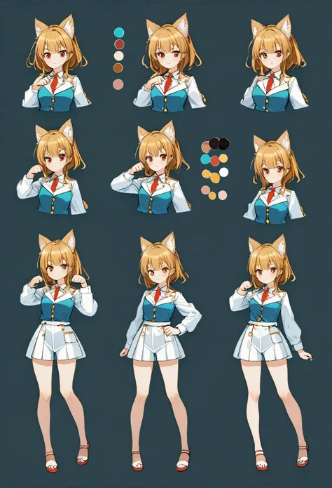 highres, top quality, best quality, paid reward available, High-quality illustrations, unparalleled masterpiece, perfect artwork, absurdres, perfect anatomy, standing kemono boy, three view drawing, front and side and back, character sheet, character desig...