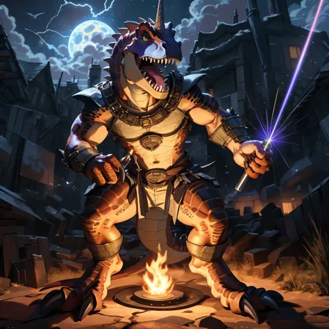 (((dinosaur character, full body, cinematic setting, lizard male))) 

Here I come, drop your jaws to the floor
Im riding on my (((mighty laser-shooting dinosaur))) 
Here we come, can you hear him roar?

Prepare for epic fight and his (((laser missiles)))
T...