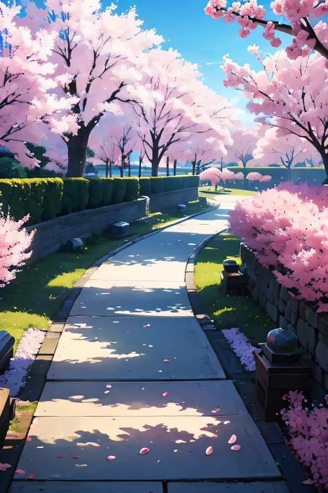 make anime art japanese sakura pathway