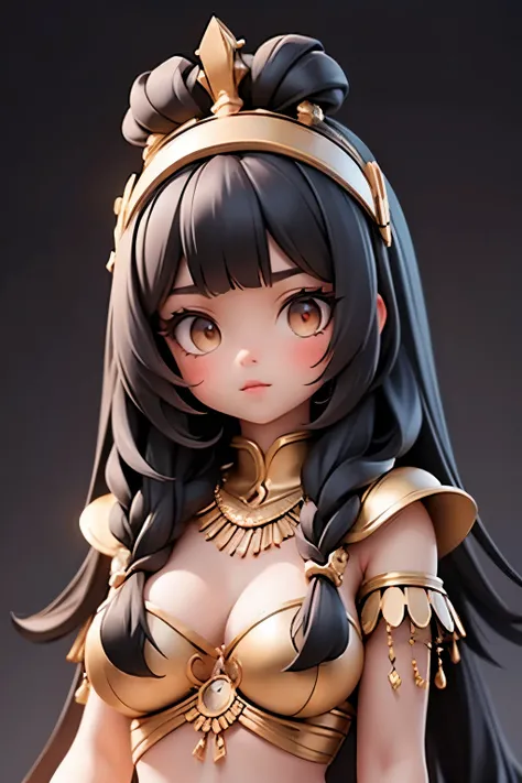 Cleopatra,black hair,Simple background,Sexy,breast,accessories,cute,Medium-length hair
