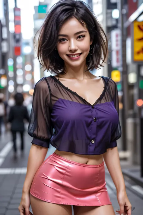 (Photorealistic:1.4), (Very detailed), (highest quality), (Best Shadow), (masterpiece), Ultra-high resolution, 1 The Ultimate Beautiful Mature Woman, Very detailedな顔, (Perfect Teeth), Fine Eyes, double eyelid, eyelash, Lip details, Short black hair, (Light...