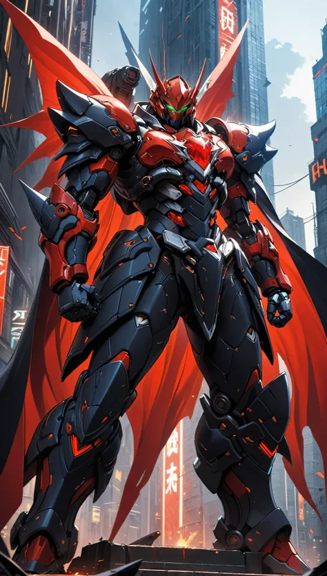 A man wearing a full-face helmet, a fantasy-style biotech armored combat suit, green eyes, (a composite layered chest armor), fully enclosed shoulder guards, matching arm and leg guards, the belt is adorned with fangs biting into gemstone, (the color schem...