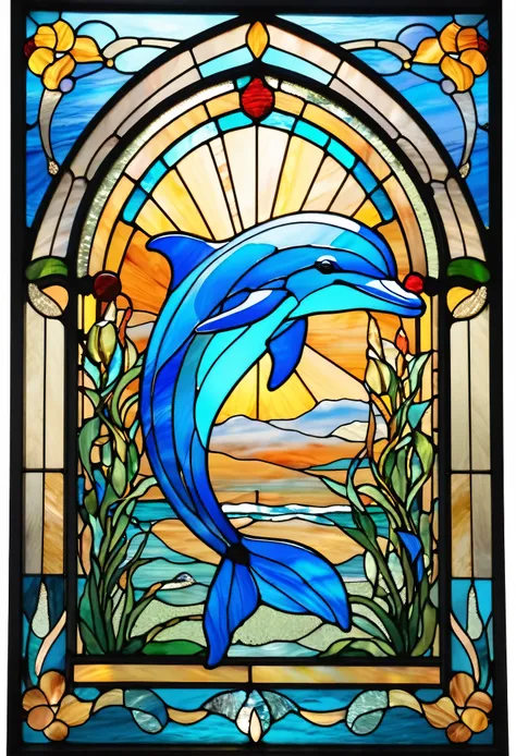 Stained Glass Dolphin